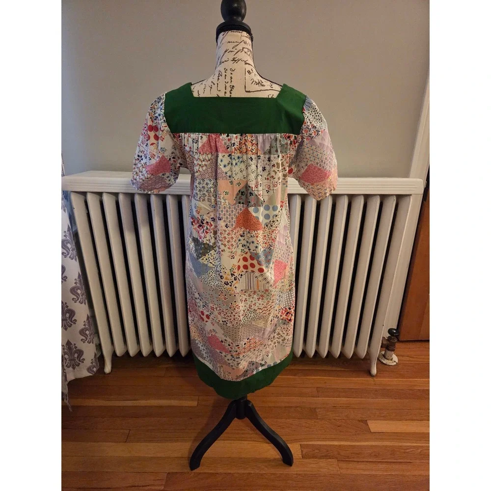 Carleen Anthropologie Patchwork Dress Prairie Cottagecore Rare Artisan Mini XS-S - Picture 6 of 13